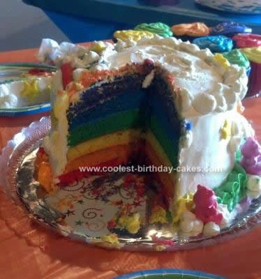 Homemade Carebear Cloud Birthday Cake