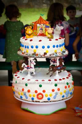 Homemade  Carousel Birthday Cake
