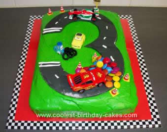 Homemade Cars 2 Race Track Birthday Cake