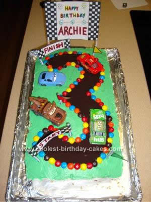 Homemade Cars 3rd Birthday Cake
