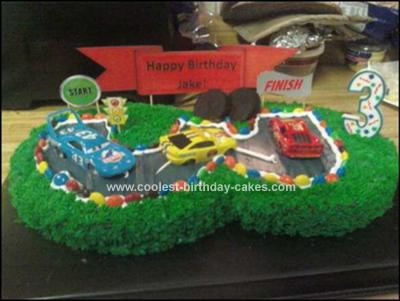 Homemade  Cars Birthday Cake