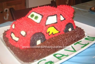 Homemade Cars Lightning McQueen Birthday Cake