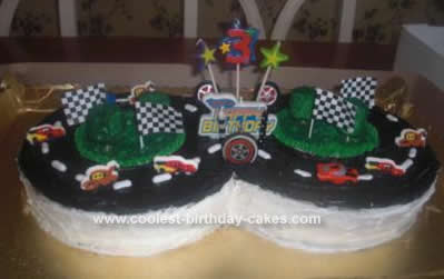 Homemade Cars Race Track Cake