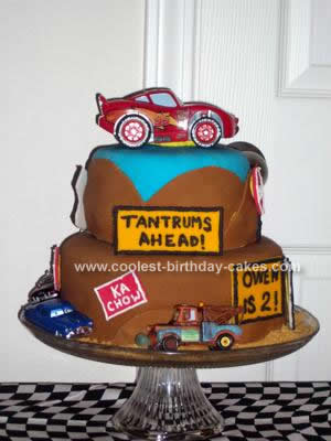 Homemade  Cars Road Birthday Cake