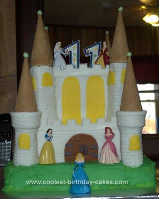 Homemade Castle Disney Princess Birthday Cake