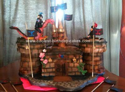 Homemade Castle Knight Birthday Cake