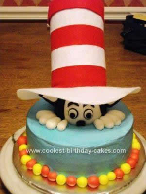Homemade Cat in the Hat Birthday Cake