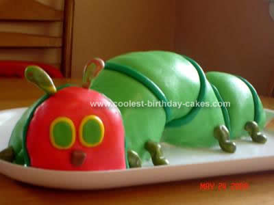 Homemade  Caterpillar Birthday Cake