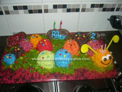 Homemade Caterpillar Birthday Cake