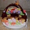 Homemade Checkerboard Flower Basket Cake