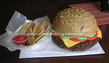 Homemade  Cheeseburger And Fries Cake