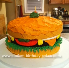 Homemade Cheeseburger Birthday Cake