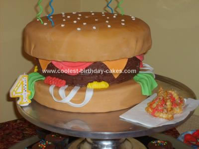 Homemade  Cheeseburger Birthday Cake