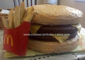 Homemade Cheeseburger Birthday Cake