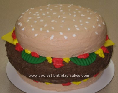 Homemade Cheeseburger Birthday Cake Design