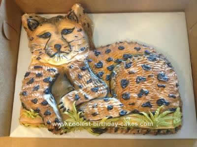 Homemade Cheetah Birthday Cake