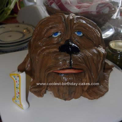 Homemade Chewbacca 1st Birthday Cake Design