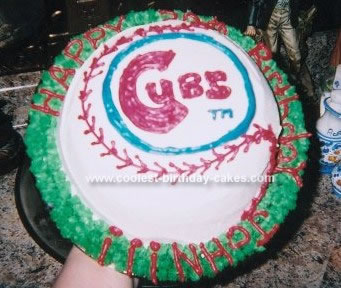 Homemade Chicago Cubs Cake