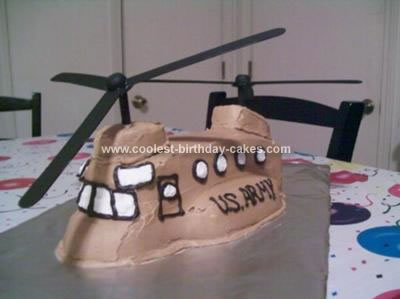 Homemade Chinook Helicopter Cake