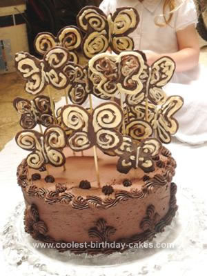 Homemade Chocolate Butterflies Cake