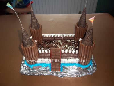 Homemade Chocolate Castle Birthday Cake