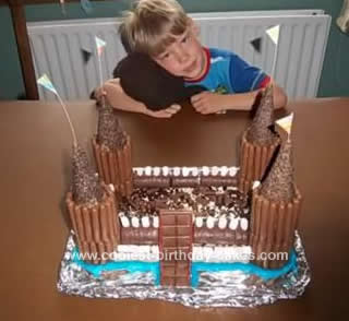 Homemade Chocolate Castle Birthday Cake