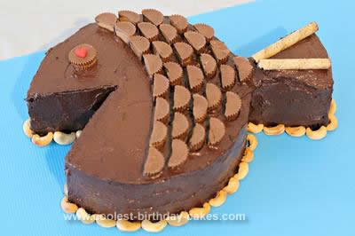 Homemade Chocolate Fish Birthday Cake