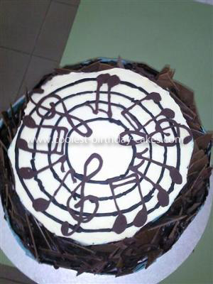 Homemade Chocolate Music Note Cake