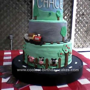 Homemade Choo Choo Train Tiered Cake Design