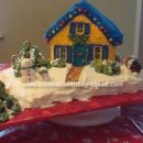Homemade Christmas House Cake