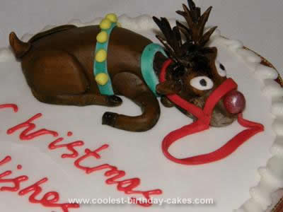Homemade Christmas Reindeer Cake