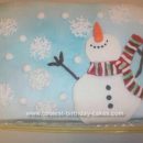 Homemade Christmas Snowman Cake