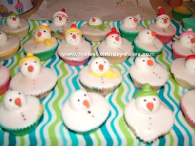 Homemade Christmas Snowmen Cupcakes