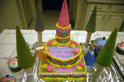 Homemade Cinderella Castle Birthday Cake Design