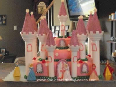 Homemade Cinderella's Castle Birthday Cake Design