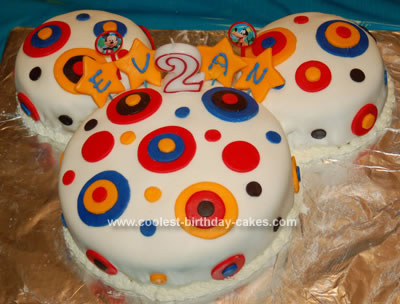 Homemade Circles Mickey Mouse Birthday Cake