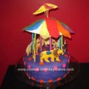 Homemade Circus Carousel Birthday Cake