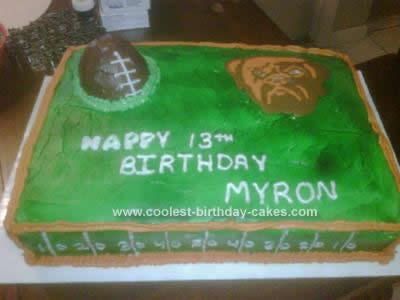 Homemade Cleveland Browns Football Birthday Cake