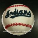 Homemade Cleveland Indians Baseball Cake