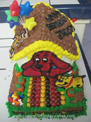 Homemade Clifford the Big Red Dog Birthday Cake