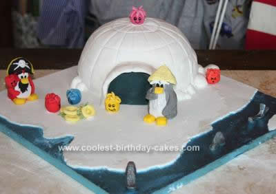 Homemade Club Penguin Cake