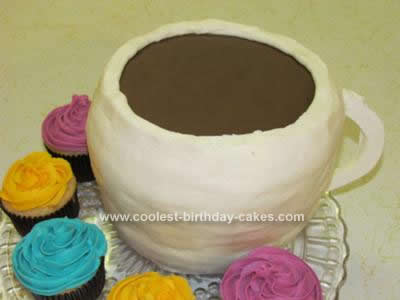 Homemade Coffee Cup Birthday Cake