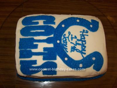 Homemade Colts Birthday Cake