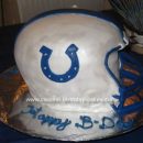 Homemade Colts Football Helmet Cake