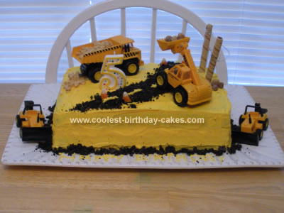 Homemade Construction Cake