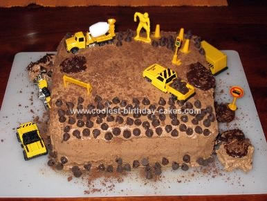 Homemade Construction Site Cake