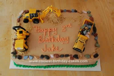 Homemade Construction Truck Birthday Cake