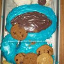 Homemade  Cookie Monster Birthday Cake