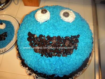 Homemade Cookie Monster Birthday Cake