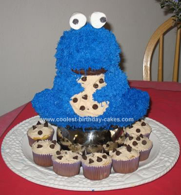 Homemade Cookie Monster Birthday Cake